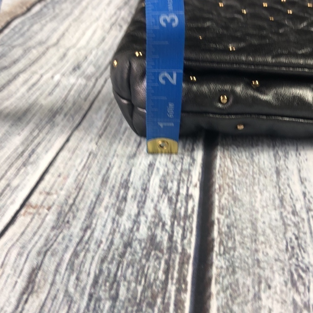 Badgley Mischka Gold Studded Dark Gray Cross Bag - Picture 6 of 9